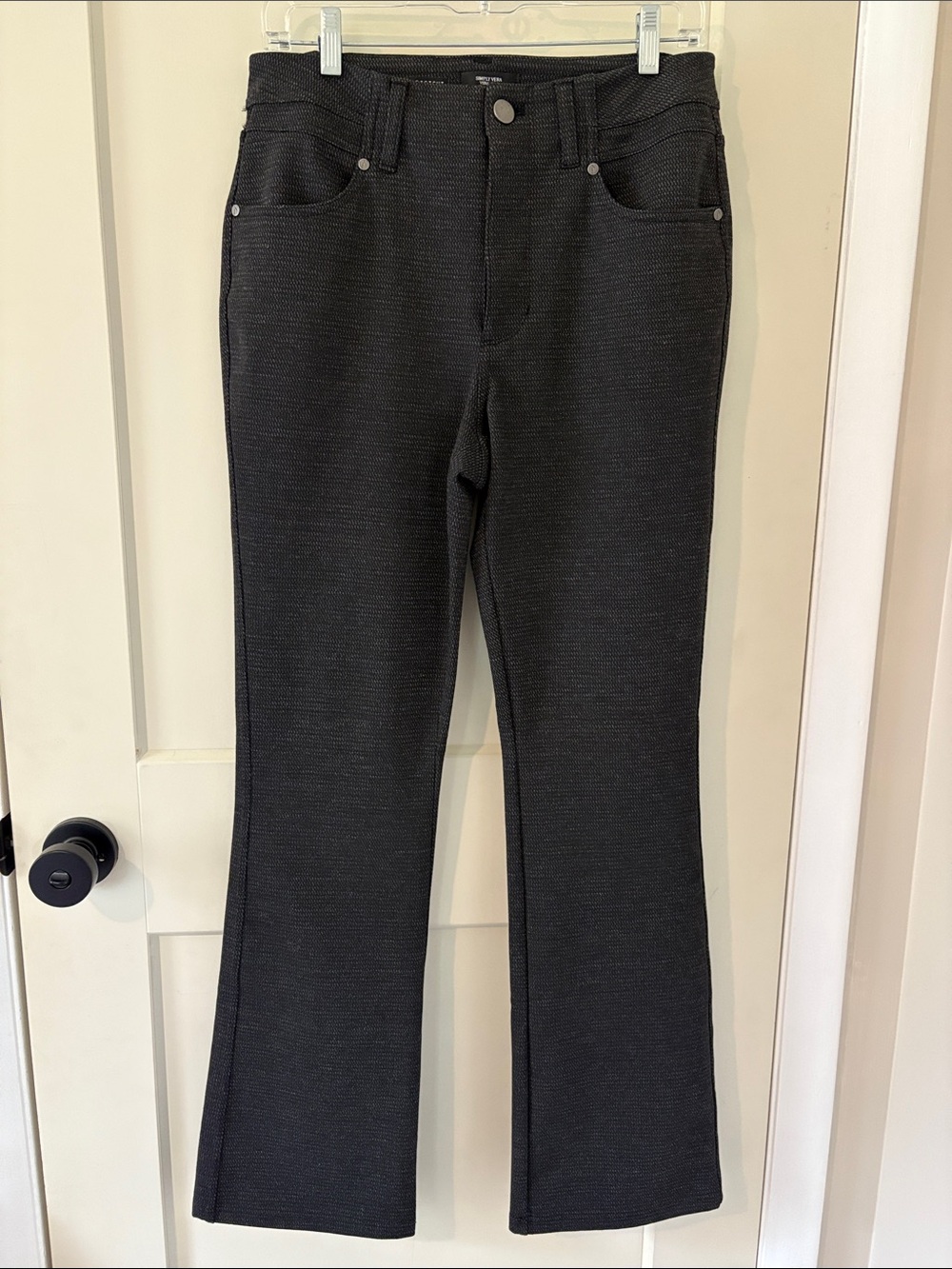 Simply Vera Vera Wang Black Textured Boot-Cut Pants